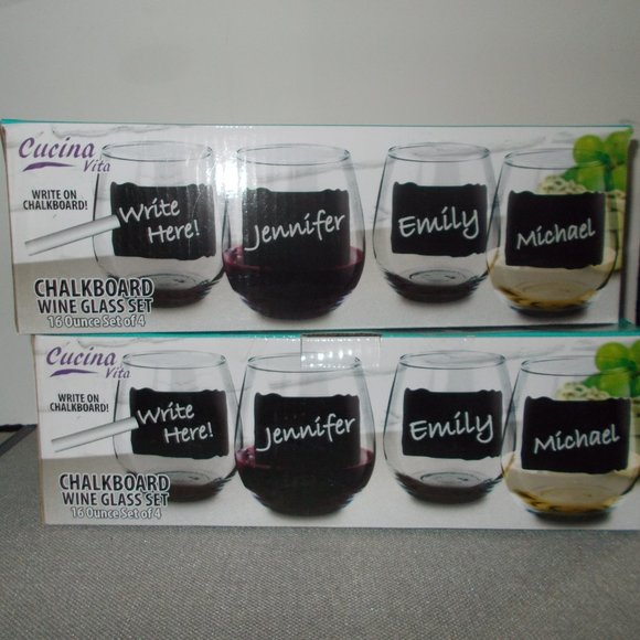 Chalkboard wine glass set - Picture 4 of 4